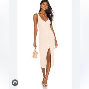 NWT Revolve Privacy Please Rockaway Midi Dress in Light Tan